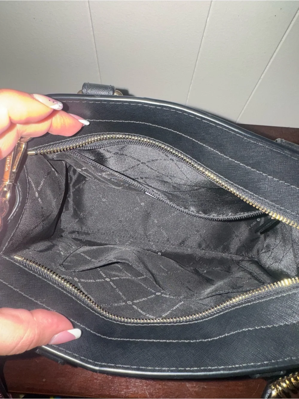MICHAEL KORS Black Leather Satchel